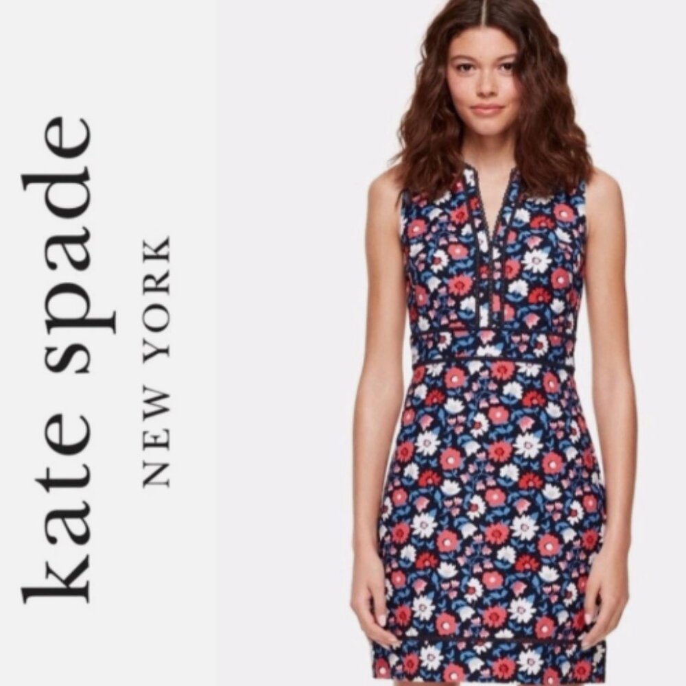 Kate Spade Floral Sleeveless Dress Size 6 Daisy Jacquard Sheath